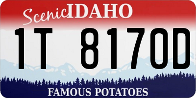 ID license plate 1T8170D