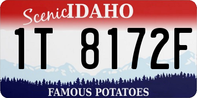 ID license plate 1T8172F