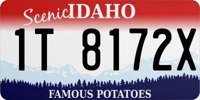 ID license plate 1T8172X
