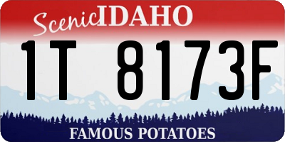 ID license plate 1T8173F