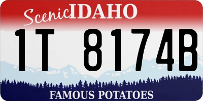 ID license plate 1T8174B