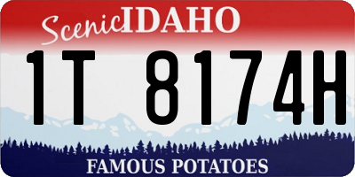 ID license plate 1T8174H
