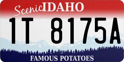 ID license plate 1T8175A