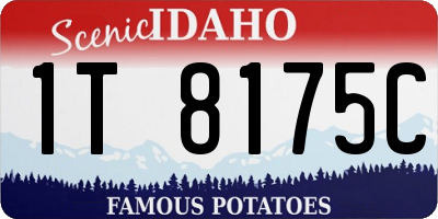 ID license plate 1T8175C