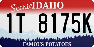 ID license plate 1T8175K