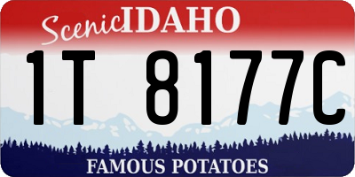 ID license plate 1T8177C