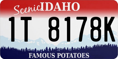 ID license plate 1T8178K