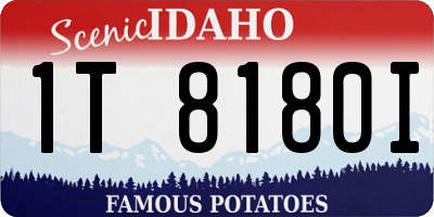 ID license plate 1T8180I