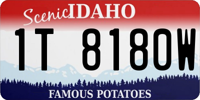 ID license plate 1T8180W
