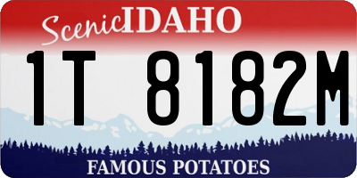 ID license plate 1T8182M