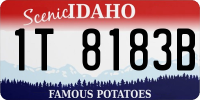 ID license plate 1T8183B
