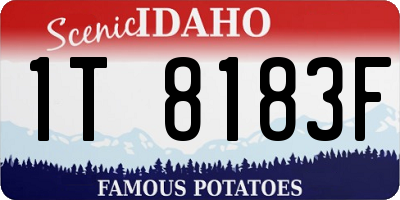 ID license plate 1T8183F