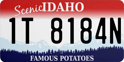 ID license plate 1T8184N