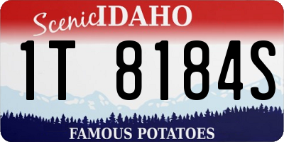 ID license plate 1T8184S