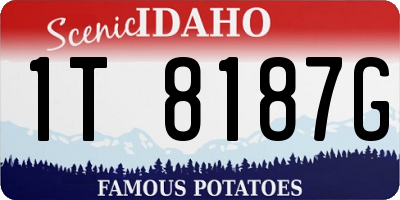 ID license plate 1T8187G