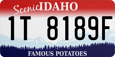 ID license plate 1T8189F