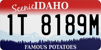 ID license plate 1T8189M