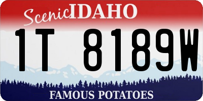 ID license plate 1T8189W