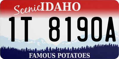 ID license plate 1T8190A