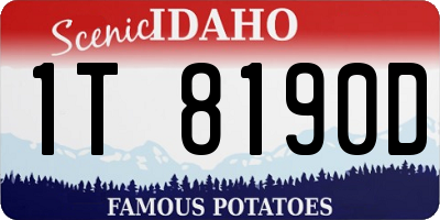 ID license plate 1T8190D