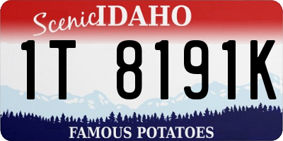 ID license plate 1T8191K