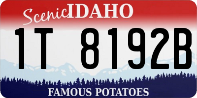 ID license plate 1T8192B