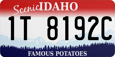 ID license plate 1T8192C