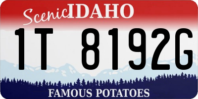 ID license plate 1T8192G