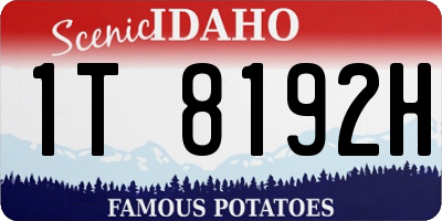 ID license plate 1T8192H