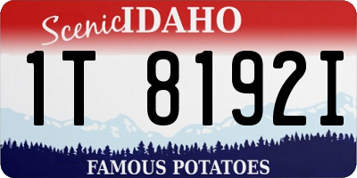 ID license plate 1T8192I