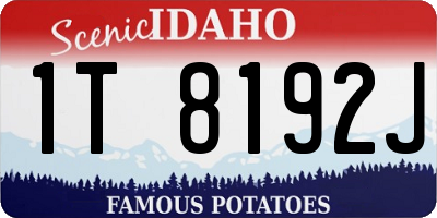 ID license plate 1T8192J