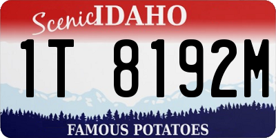 ID license plate 1T8192M
