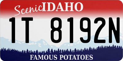 ID license plate 1T8192N
