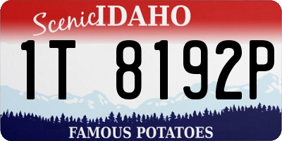 ID license plate 1T8192P