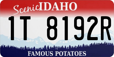 ID license plate 1T8192R