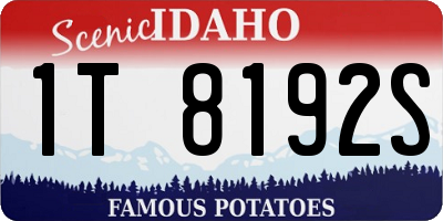ID license plate 1T8192S