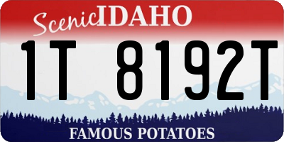 ID license plate 1T8192T