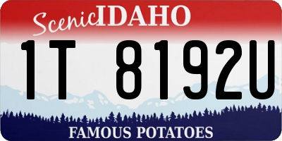 ID license plate 1T8192U