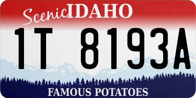 ID license plate 1T8193A