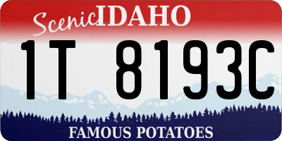 ID license plate 1T8193C