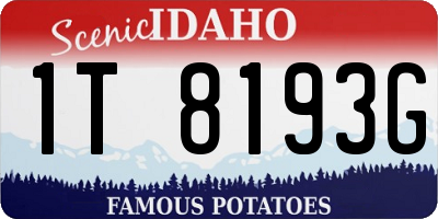 ID license plate 1T8193G