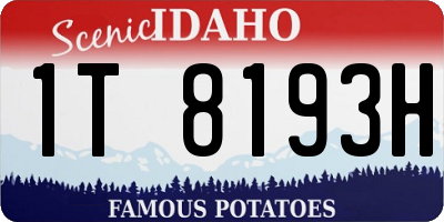 ID license plate 1T8193H