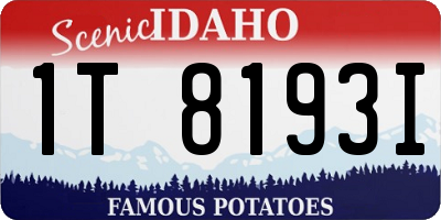ID license plate 1T8193I