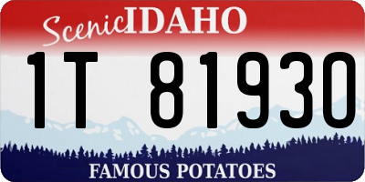 ID license plate 1T8193O