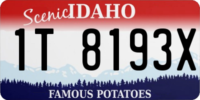 ID license plate 1T8193X