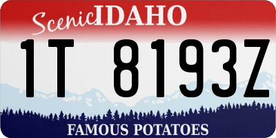 ID license plate 1T8193Z