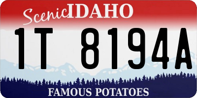 ID license plate 1T8194A