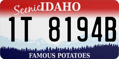 ID license plate 1T8194B