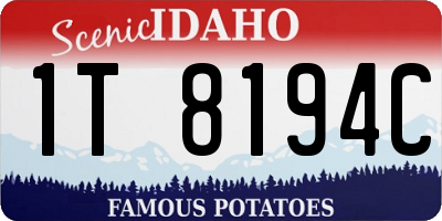 ID license plate 1T8194C