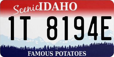 ID license plate 1T8194E